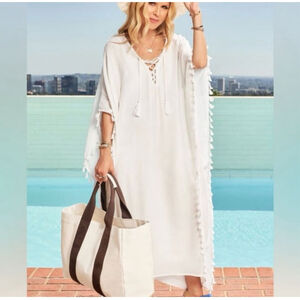 Women's Walter Baker Ivory Acapulco Kaftan Coverup one size